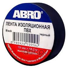 Изолента ABRO 19мм*18,2м черная, арт. ET-912-20-BLK-R