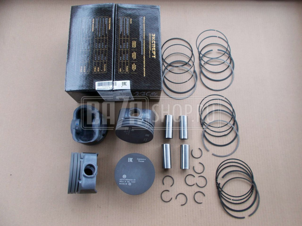Поршневая группа дв.EVOTECH D=96,5 (к-т 4 поршня, пальцы, кольца) МоторДеталь группа A, арт. A274.1004018 А